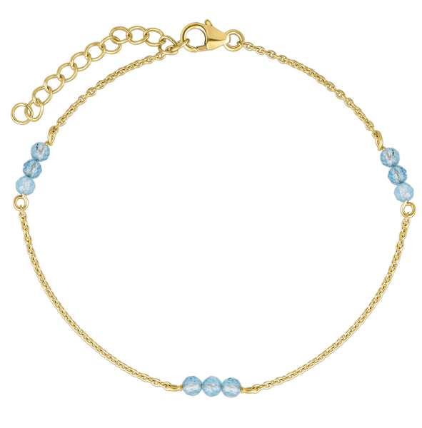Blue Topaz Bead Station Bracelet