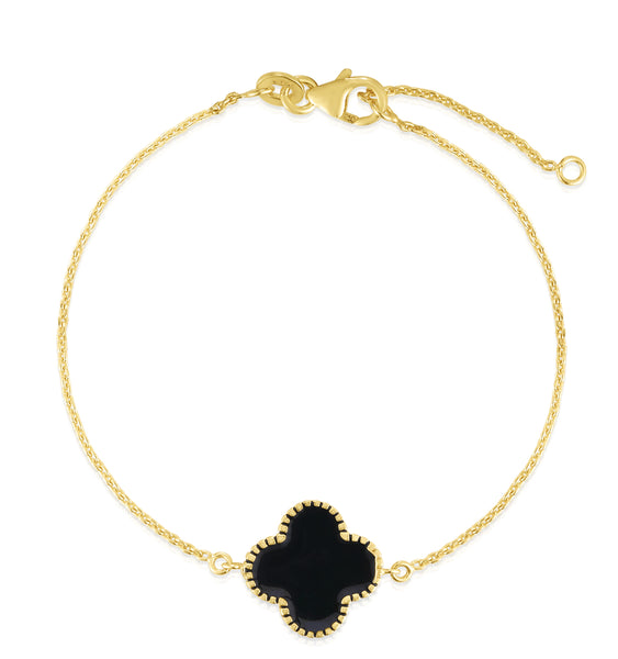 Black Enamel Clover Bracelet