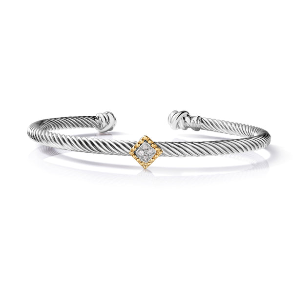 Diamond Cable Link Cuff Bracelet