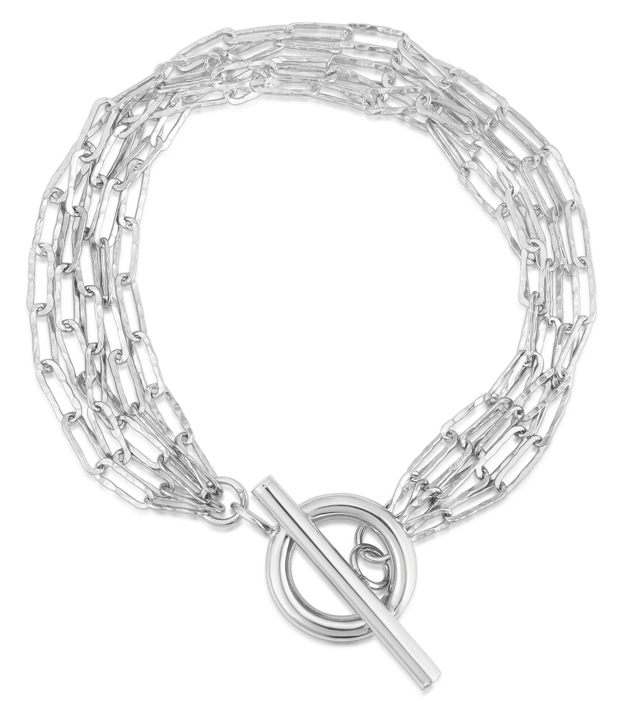 Five Strand Paperclip Bracelet in Sterling Silver