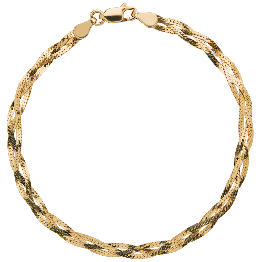 Vermeil Braided Herringbone Bracelet - Final Sale