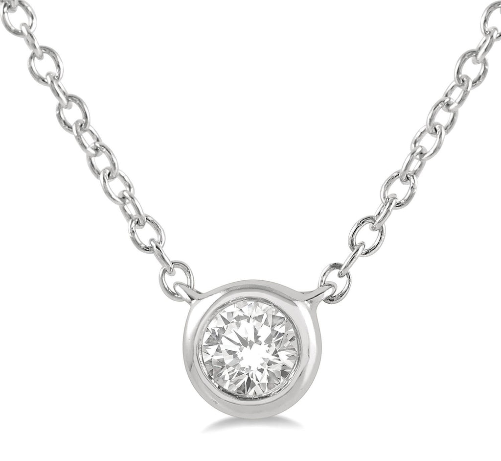 Petite Bezel Set Diamond Necklace