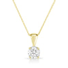 Classic Diamond Solitaire Necklace in 14k Yellow Gold