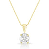 Classic Diamond Solitaire Necklace in 14k Yellow Gold