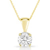 Classic Diamond Solitaire Necklace in 14k Yellow Gold