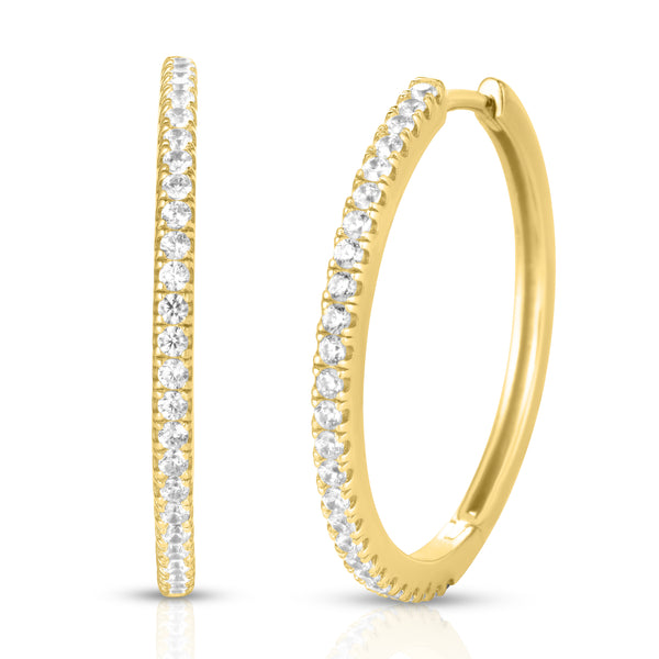 White Topaz Hoop Earrings