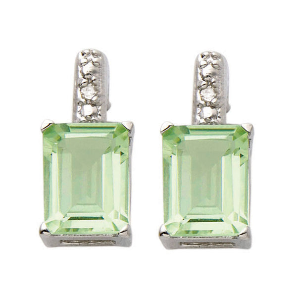 Diamond & Green Amethyst Earrings