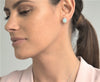 Oval Opal & White Sapphire Earrings