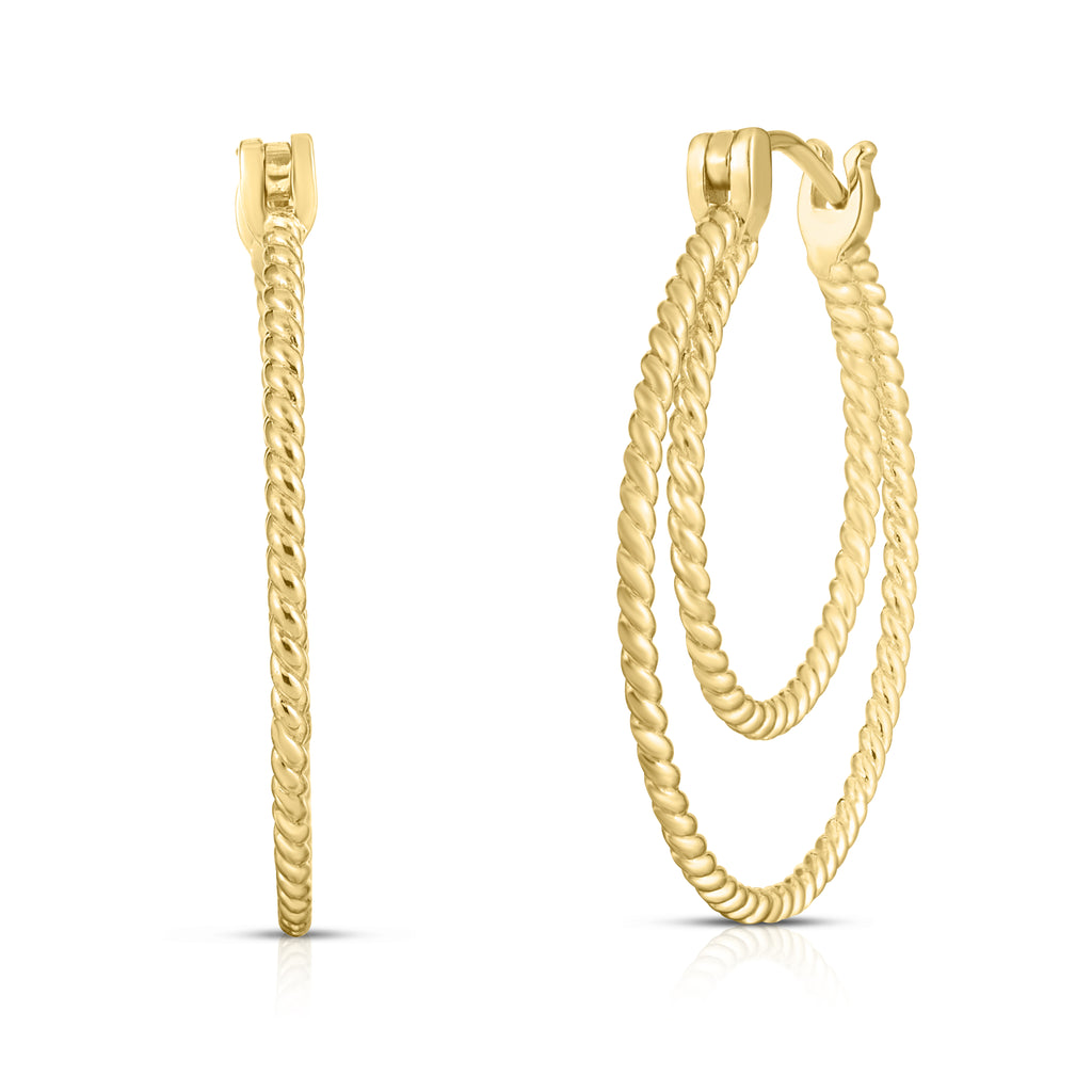 Twisted Rope Double Hoop Earrings