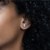 Asymmetric Moonstone Studs