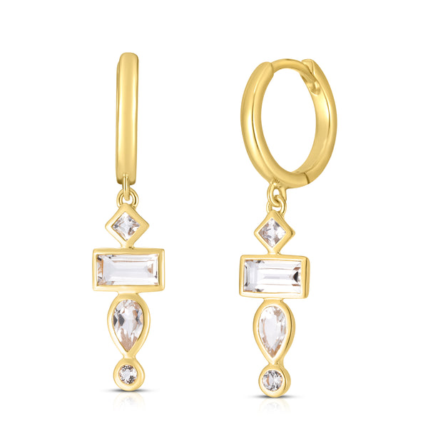 White Topaz Drop Earrings