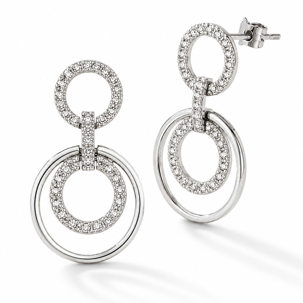 Circle 'n Circle Diamond Earrings