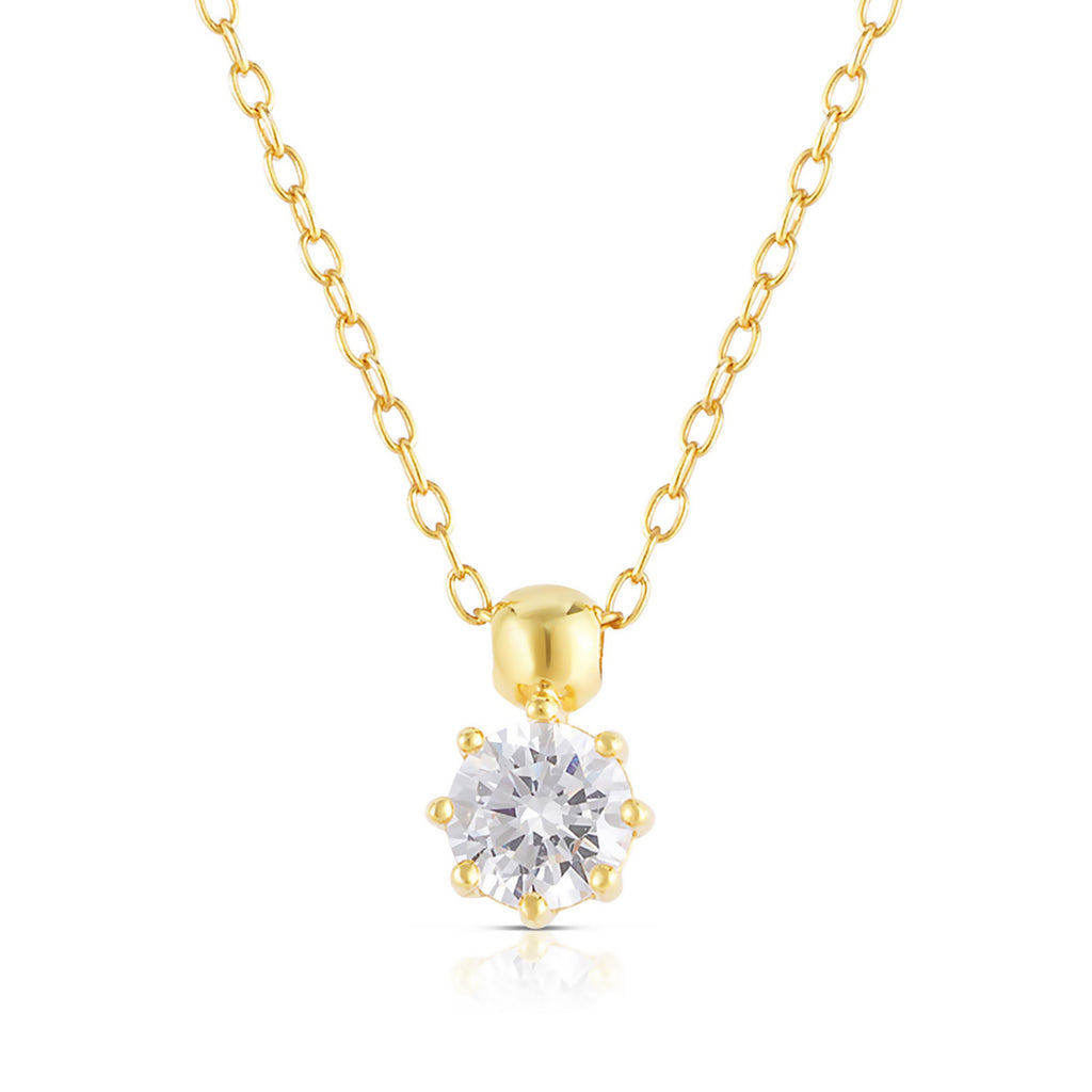 Solitaire White Topaz Necklace