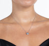 Emerald Cut Blue Topaz Necklace