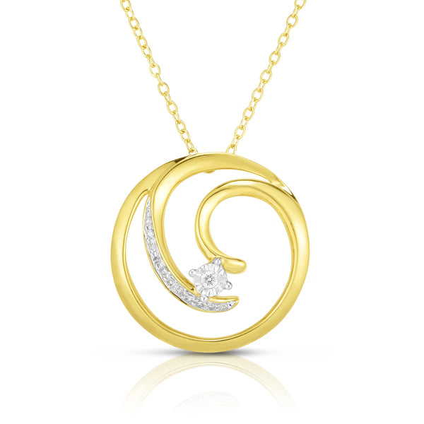 Vermeil Diamond Swirl Necklace - Final Sale