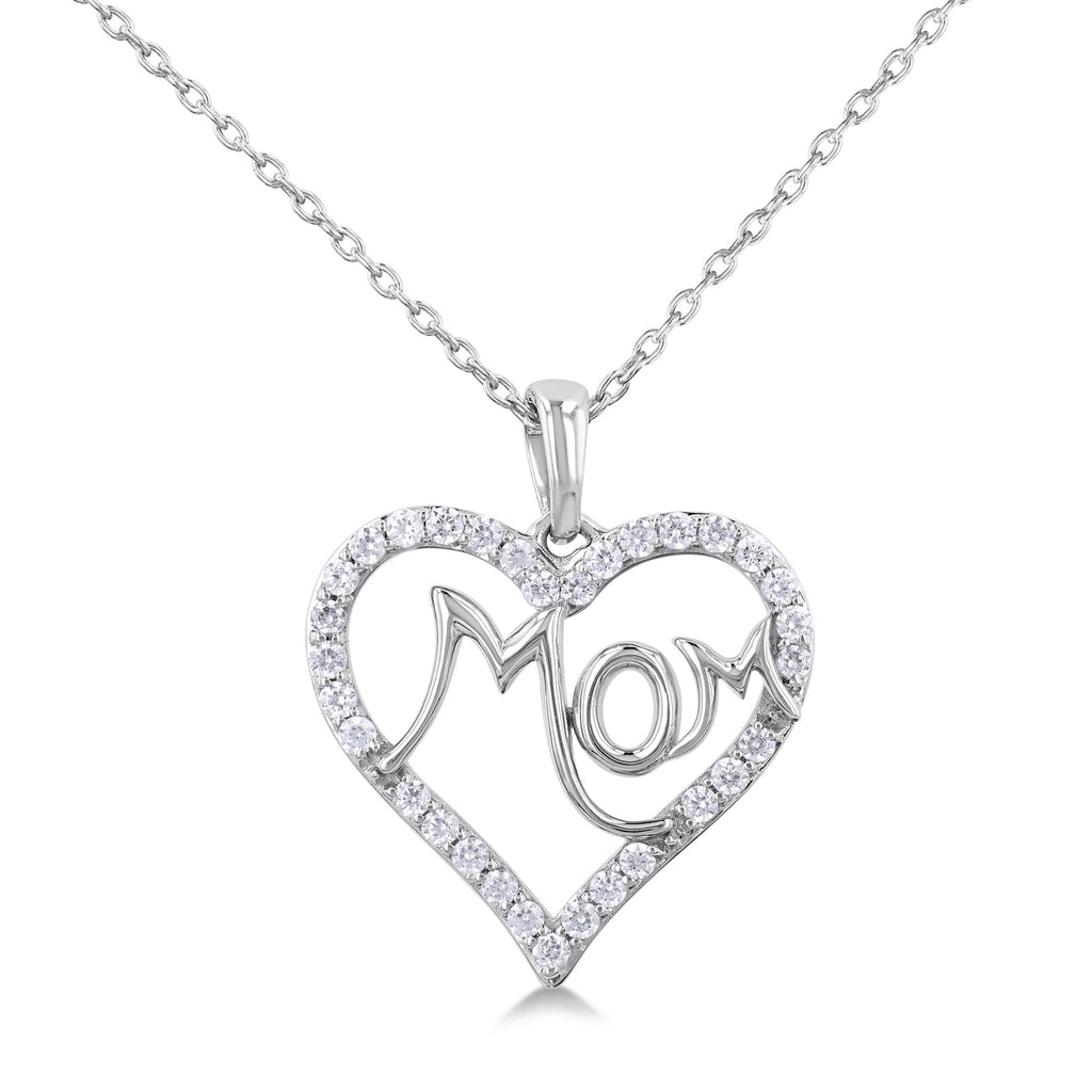 Mom Heart Pendant Necklace