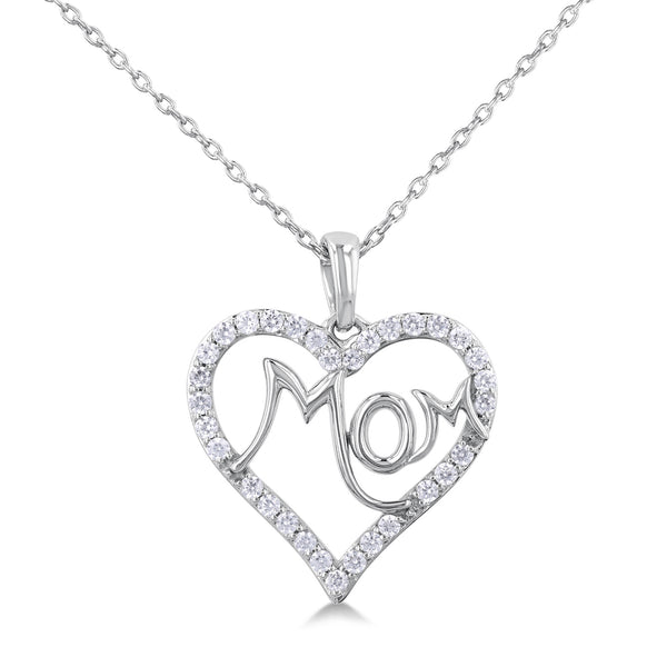 Mom Heart Pendant Necklace