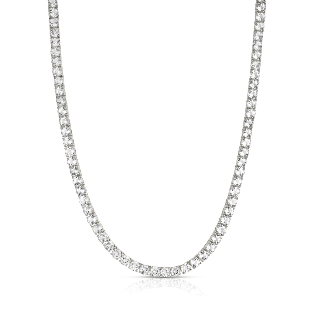 White Topaz Tennis Necklace