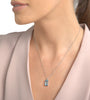 Emerald-Cut Blue Topaz & Diamond Necklace