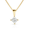 Princess-Cut Diamond Soiltaire Pendant in 14k Yellow Gold