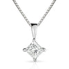 Princess-Cut Diamond Solitaire Pendant in 14k White Gold