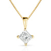Princess-Cut Diamond Soiltaire Pendant in 14k Yellow Gold
