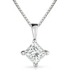 Princess-Cut Diamond Solitaire Pendant in 14k White Gold