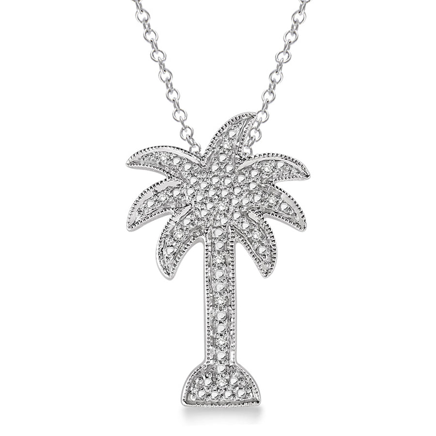 Diamond Palm Tree Necklace