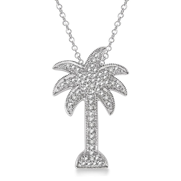 Diamond Palm Tree Necklace