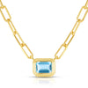 Blue Topaz Paperclip Necklace