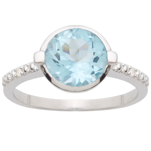 Blue Topaz & Diamond Ring
