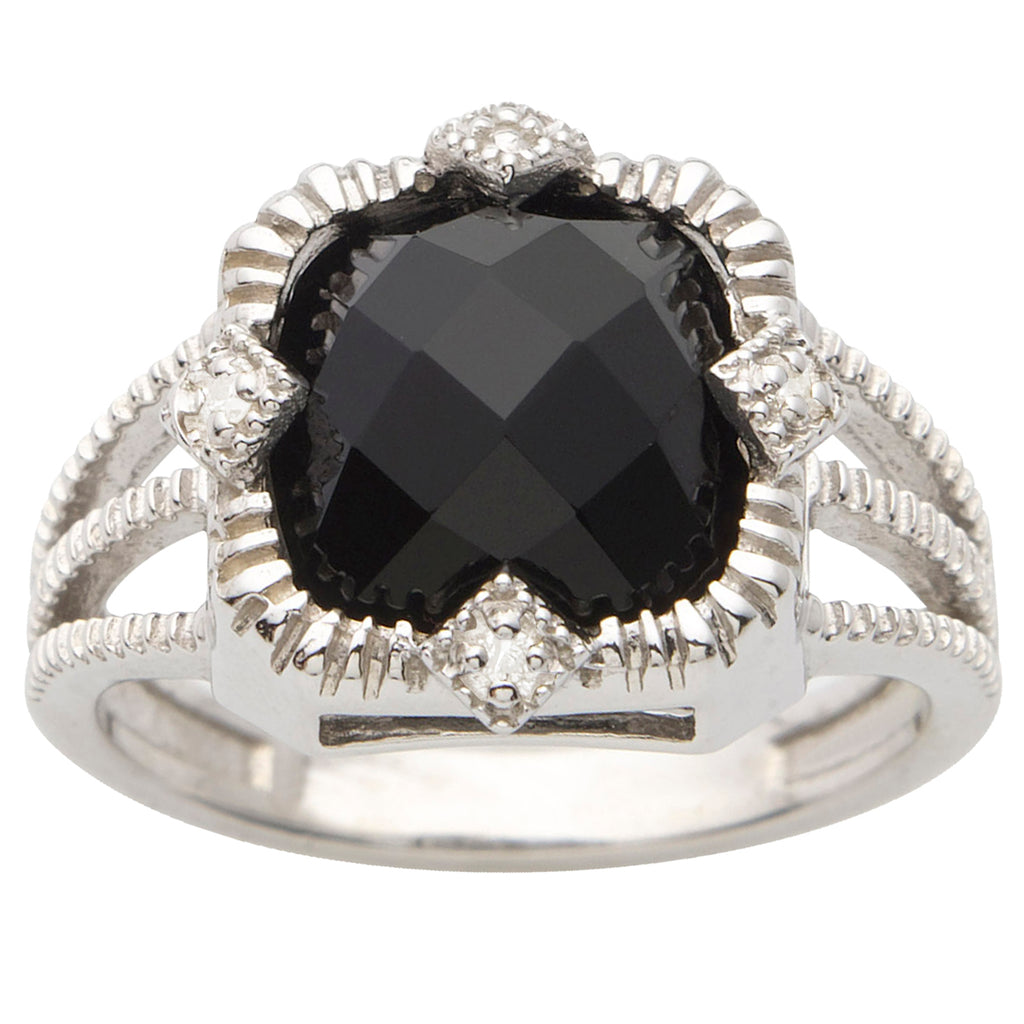 Onyx and Diamond Ring