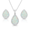 Opal Earrings & Necklace Set