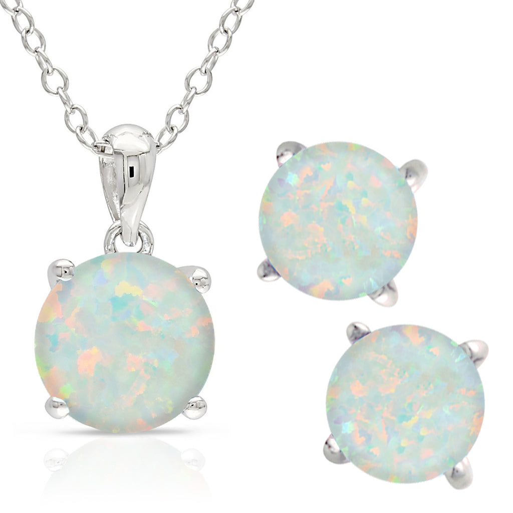 Opal Earring & Necklace Set