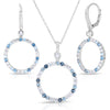 Blue Topaz Drop Earrings and Pendant Set