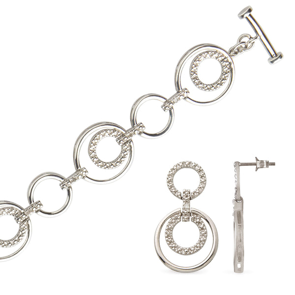 Diamond Bracelet & Earring Set