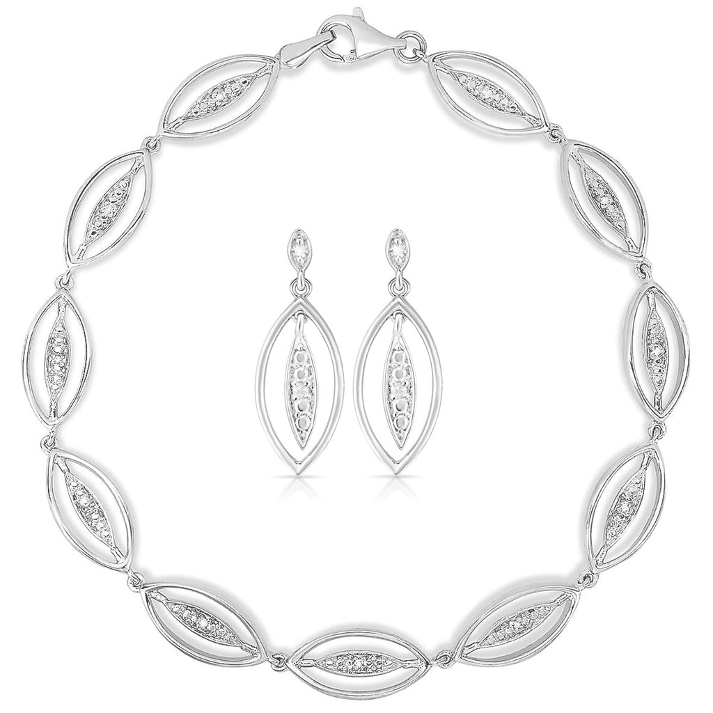 Diamond Bracelet and Earrings Set