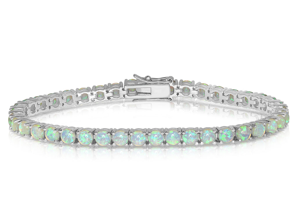 Round Opal Tennis Bracelet