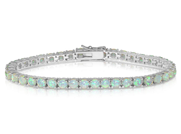 Round Opal Tennis Bracelet
