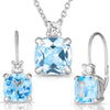 Blue Topaz Earrings and Necklace Set