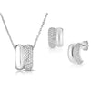 Pave White Topaz Earrings and Necklace Set