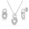 White Topaz Chain Link Earrings and Necklace Set