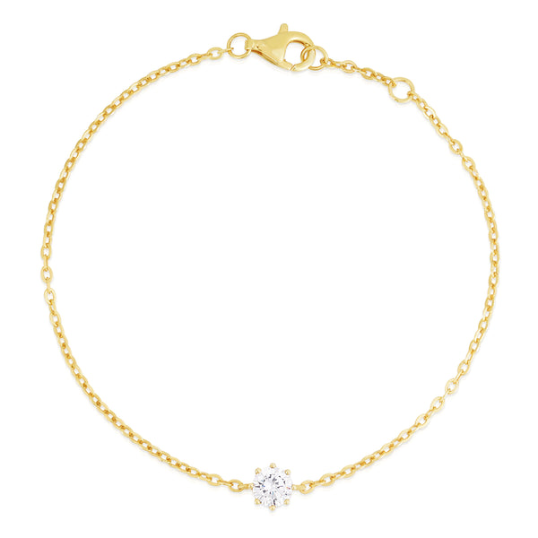 Solitaire White Topaz Bracelet