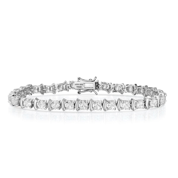 Sterling Silver & White Topaz Bracelet