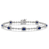 Oval Gemstone & Diamond Bracelet