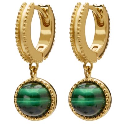 Malachite Huggie Earrings