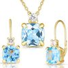 Blue Topaz Earrings and Necklace Set