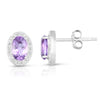 amethyst and white topaz earrings