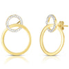 Gold & Diamond Circle Earrings