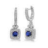 Genuine Sapphire & Diamond Earrings
